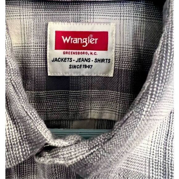 Wrangler Plaid Western Shirt Button Front Long Sleeve  Men's Sz Medium - Picture 3 of 9